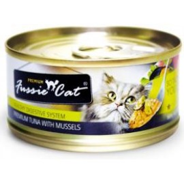 Fussie Cat - 黑鑽 - 吞拿魚+青口 - 80g x 1箱 (24罐)